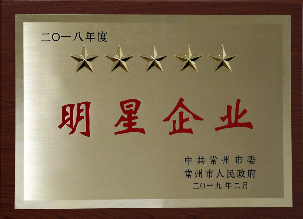 2018年度常州市五星企業