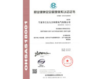 職業健康安全管理體係認證證書