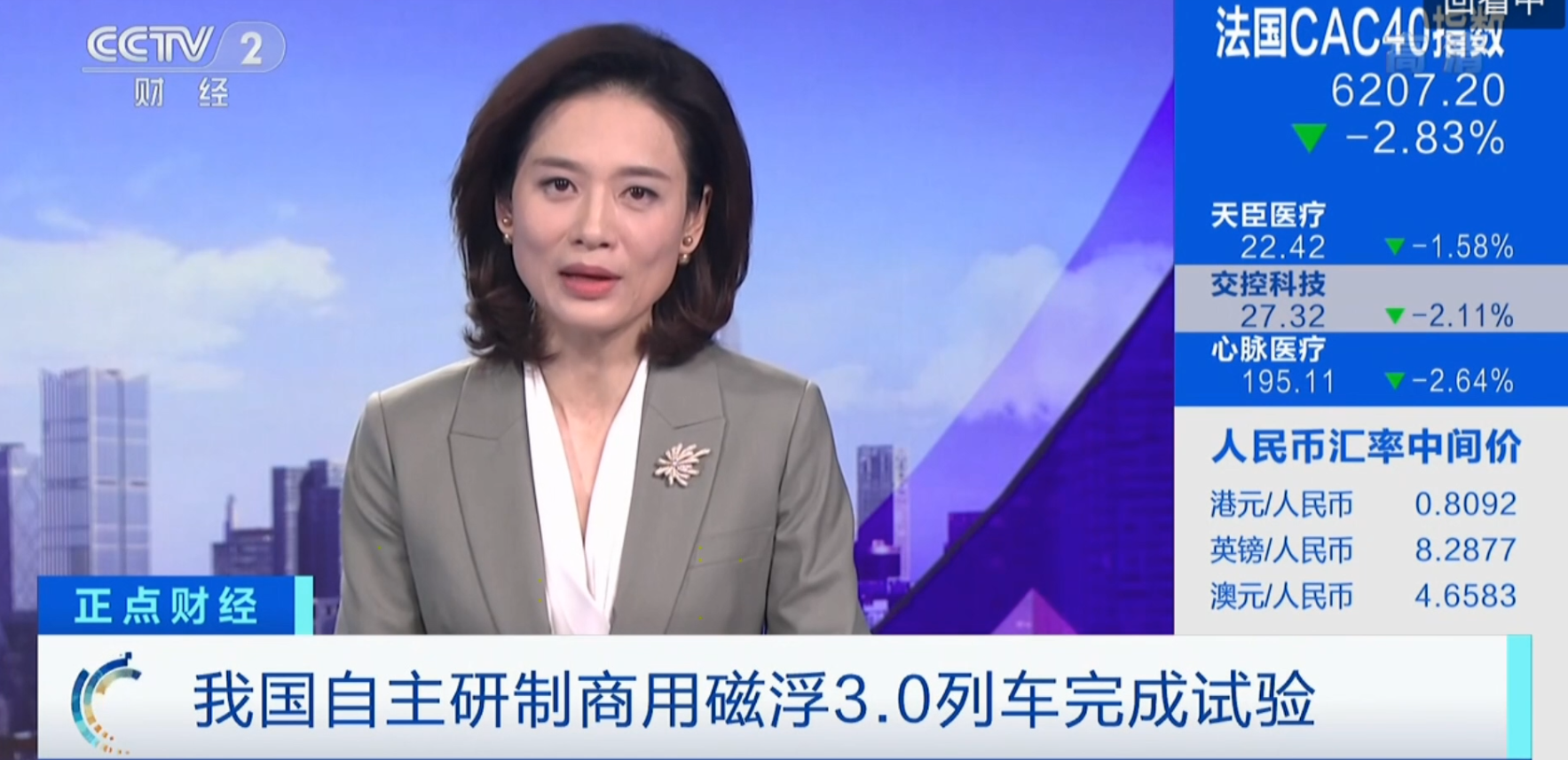 [中央二台]-我國自主研發商用磁浮3.0列車完成試檢