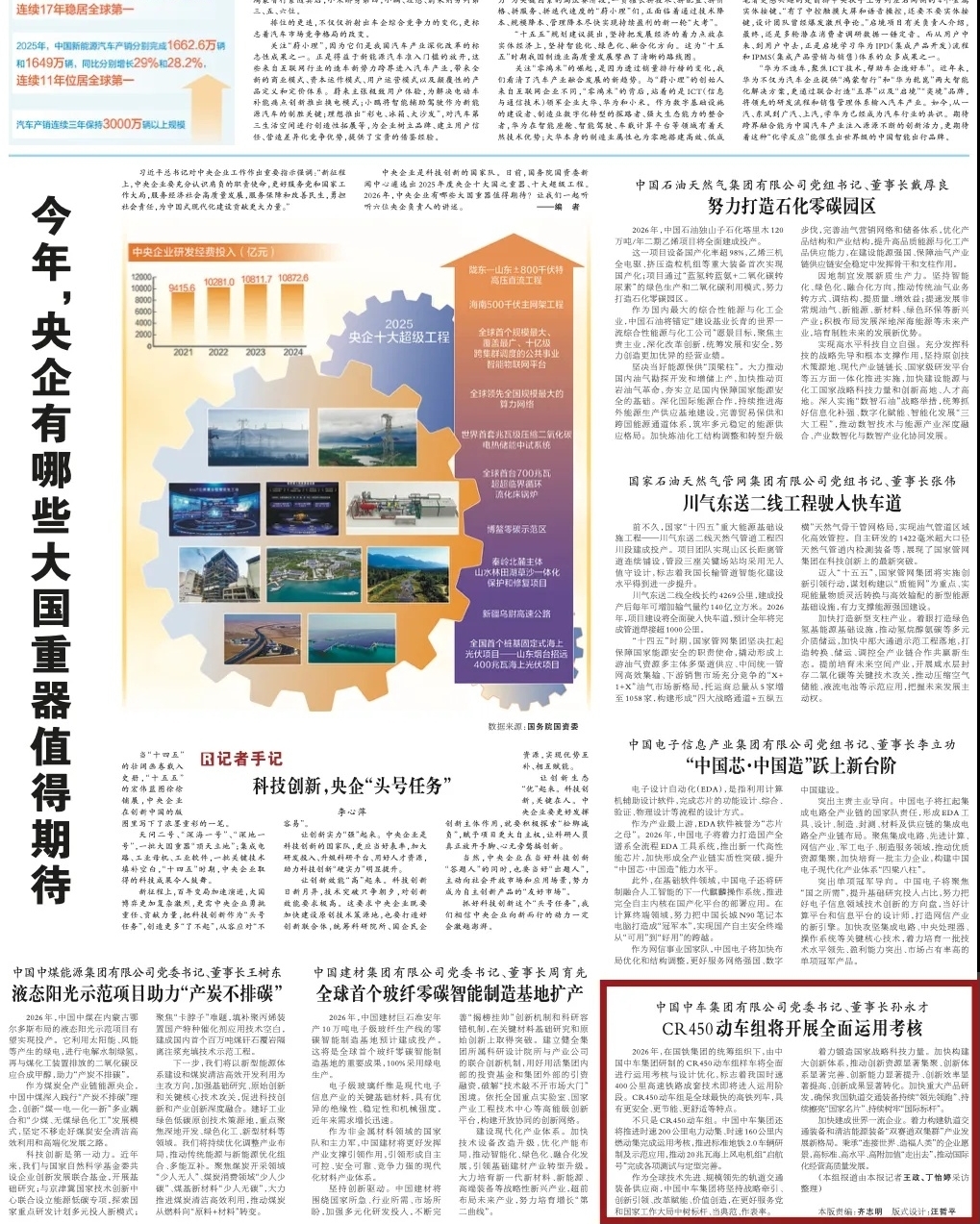 【科技引領創新】人民日報：今年，央企有哪些大國重器值得期待